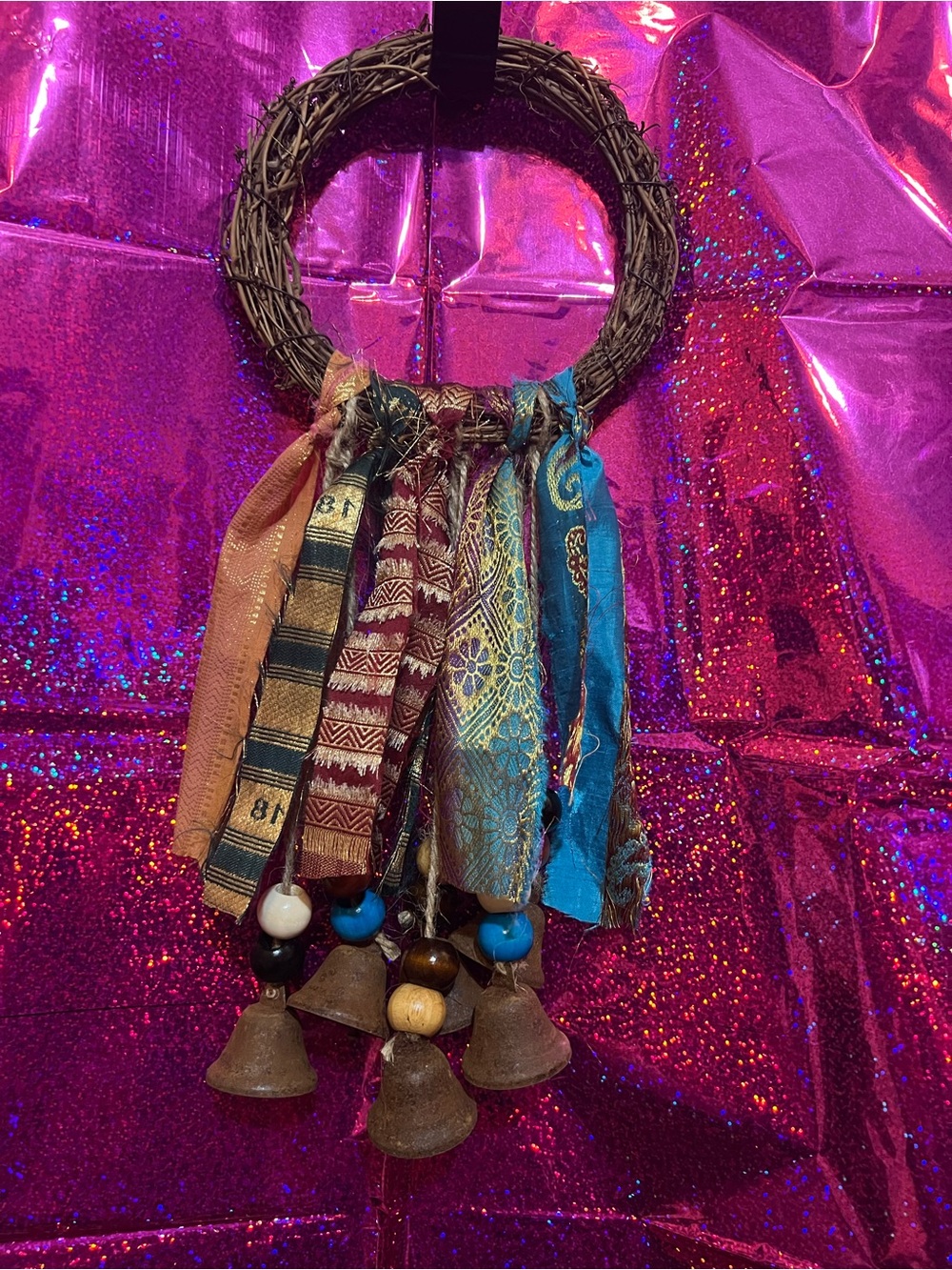 Bohemian Multi-Color Fabric Witch’s Bells Hanging Accessory